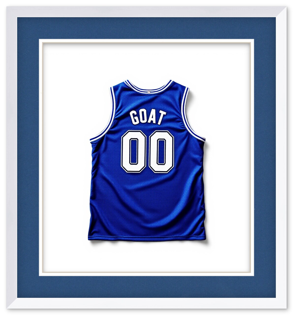 CustomPictureFrames.com Solid Wood Jersey Shadow Box Frame - Bright White - Sizes 26x28 - Wall Display With Double Mat Made in the USA